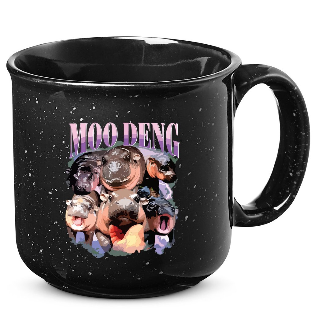 Funny Moodeng Baby Pygmy Hippo Cute Zoo For Family 15oz Campfire Ceramic Mug