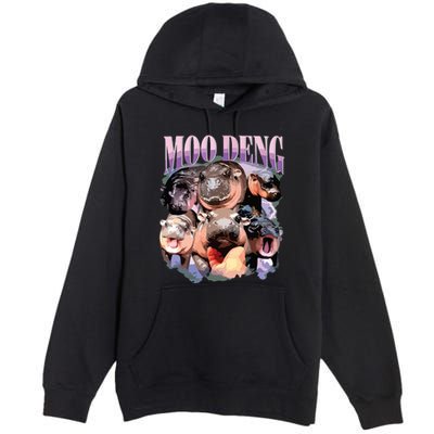 Funny Moodeng Baby Pygmy Hippo Cute Zoo For Family Premium Pullover Hoodie