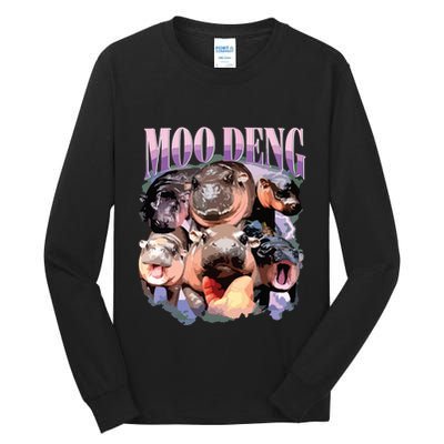 Funny Moodeng Baby Pygmy Hippo Cute Zoo For Family Tall Long Sleeve T-Shirt