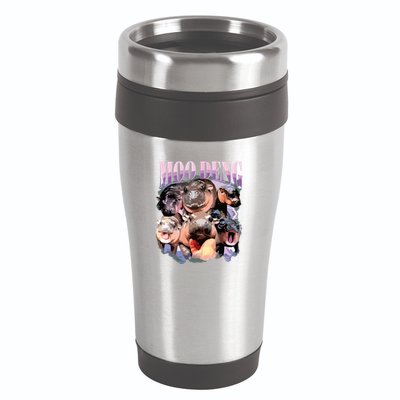 Funny Moodeng Baby Pygmy Hippo Cute Zoo For Family 16oz Travel Tumbler