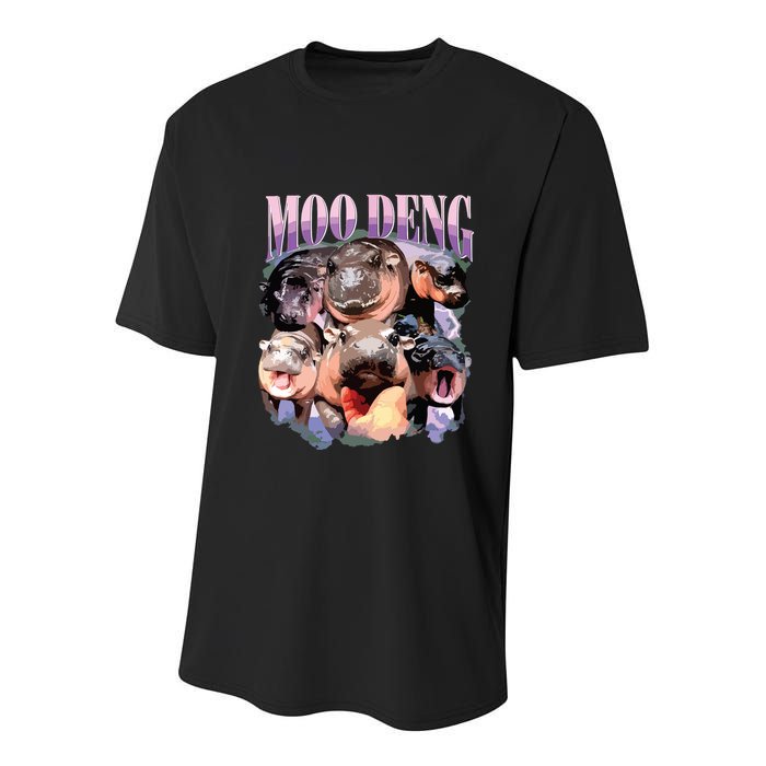 Funny Moodeng Baby Pygmy Hippo Cute Zoo For Family Youth Performance Sprint T-Shirt