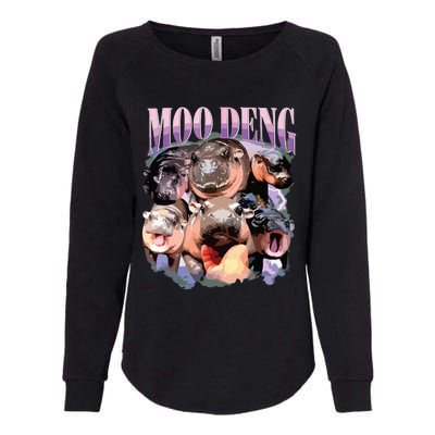 Funny Moodeng Baby Pygmy Hippo Cute Zoo For Family Womens California Wash Sweatshirt