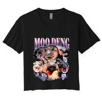 Funny Moodeng Baby Pygmy Hippo Cute Zoo For Family Crop Top