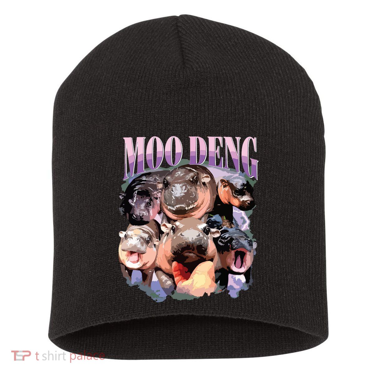 Funny Moodeng Baby Pygmy Hippo Cute Zoo For Family Short Acrylic Beanie