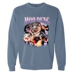 Funny Moodeng Baby Pygmy Hippo Cute Zoo For Family Garment-Dyed Sweatshirt