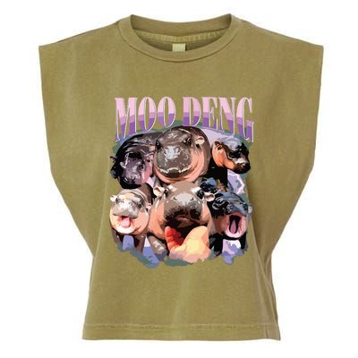 Funny Moodeng Baby Pygmy Hippo Cute Zoo For Family Garment-Dyed Women's Muscle Tee