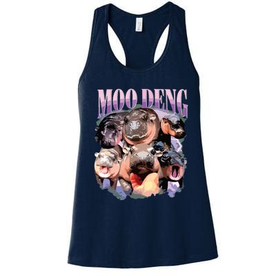 Funny Moodeng Baby Pygmy Hippo Cute Zoo For Family Women's Racerback Tank