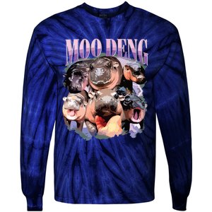 Funny Moodeng Baby Pygmy Hippo Cute Zoo For Family Tie-Dye Long Sleeve Shirt