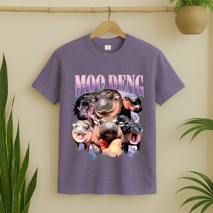 Funny Moodeng Baby Pygmy Hippo Cute Zoo For Family T-Shirt
