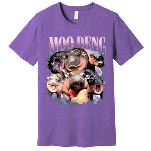 Funny Moodeng Baby Pygmy Hippo Cute Zoo For Family Premium T-Shirt