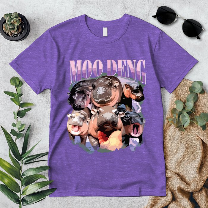 Funny Moodeng Baby Pygmy Hippo Cute Zoo For Family Premium T-Shirt