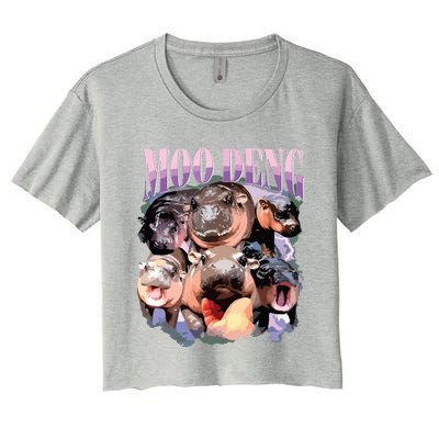 Funny Moodeng Baby Pygmy Hippo Cute Zoo For Family Women's Crop Top Tee