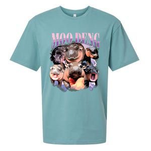 Funny Moodeng Baby Pygmy Hippo Cute Zoo For Family Sueded Cloud Jersey T-Shirt