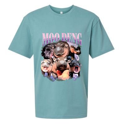 Funny Moodeng Baby Pygmy Hippo Cute Zoo For Family Sueded Cloud Jersey T-Shirt