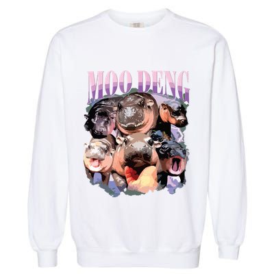 Funny Moodeng Baby Pygmy Hippo Cute Zoo For Family Garment-Dyed Sweatshirt