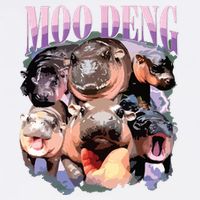Funny Moodeng Baby Pygmy Hippo Cute Zoo For Family Garment-Dyed Sweatshirt