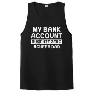 Funny My Bank Account Just Hit Zero Cheer Dad Humor Father Gift PosiCharge Competitor Tank