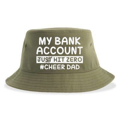 Funny My Bank Account Just Hit Zero Cheer Dad Humor Father Gift Sustainable Bucket Hat