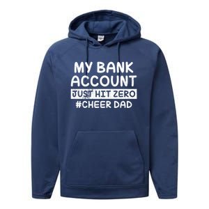 Funny My Bank Account Just Hit Zero Cheer Dad Humor Father Gift Performance Fleece Hoodie