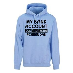 Funny My Bank Account Just Hit Zero Cheer Dad Humor Father Gift Unisex Surf Hoodie