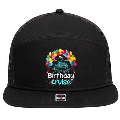 Festive My Birthday Cruise 7 Panel Mesh Trucker Snapback Hat