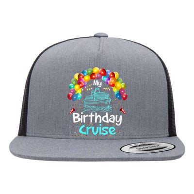 Festive My Birthday Cruise Flat Bill Trucker Hat