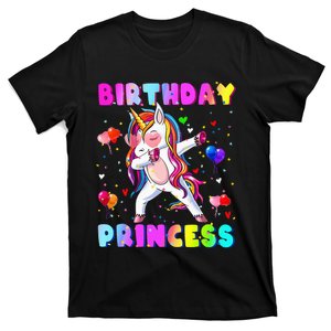 Family Matching Birthday Princess Girl Dabbing Unicorn T-Shirt