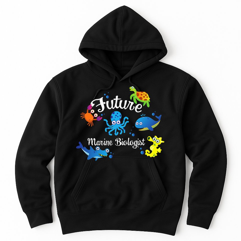 Future Marine Biologist Job Ocean Animal Lover Whale Turtle Hoodie