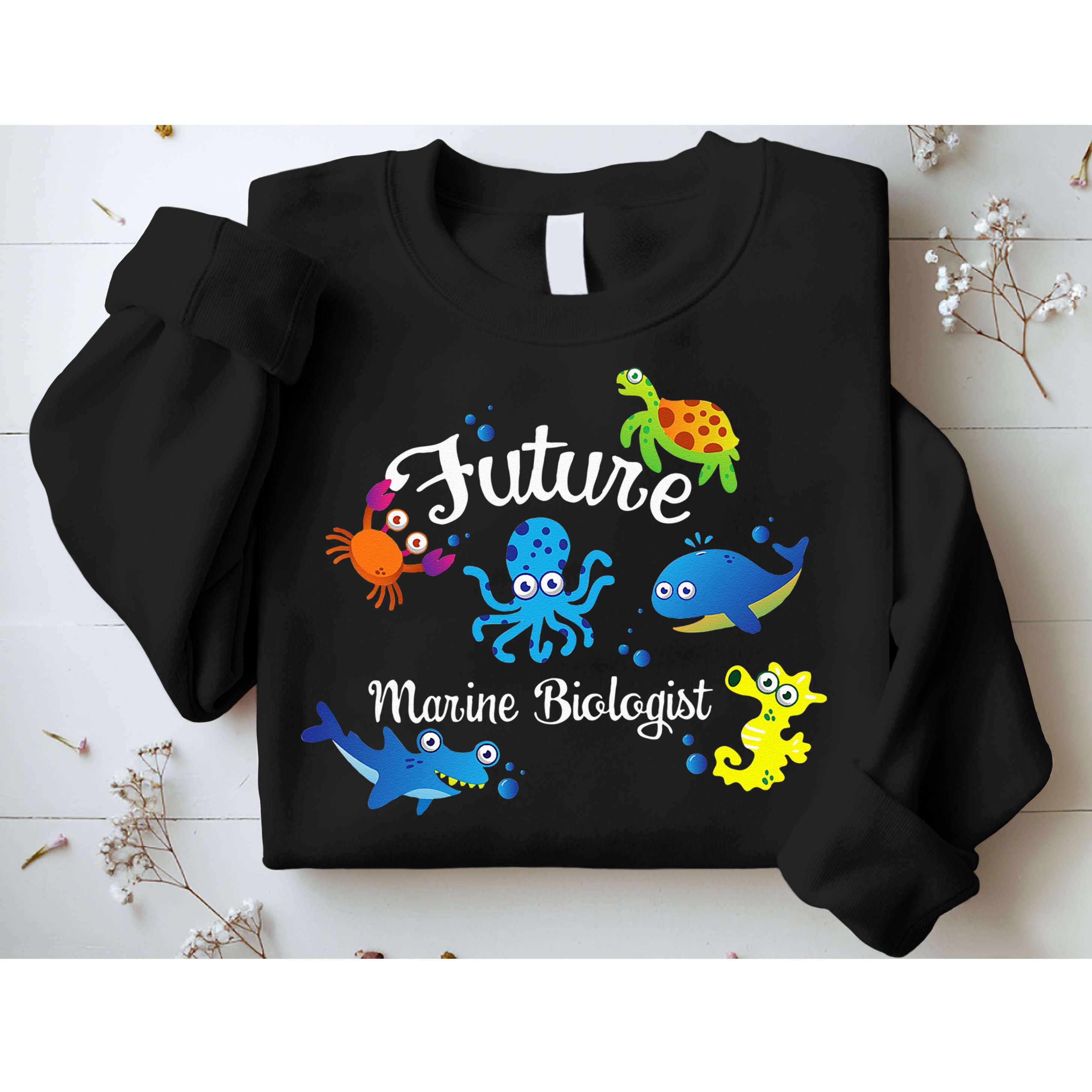 Future Marine Biologist Job Ocean Animal Lover Whale Turtle Sweatshirt