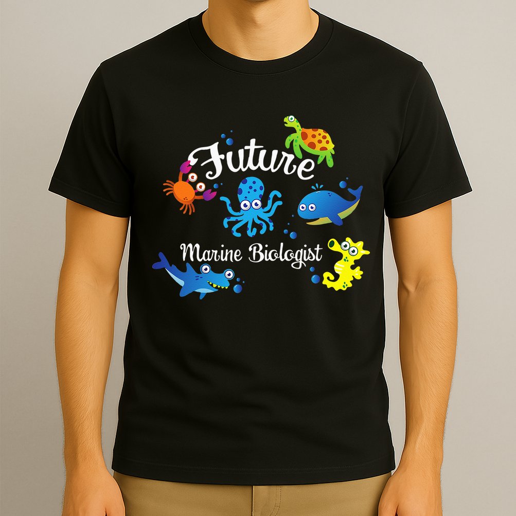Future Marine Biologist Job Ocean Animal Lover Whale Turtle T-Shirt