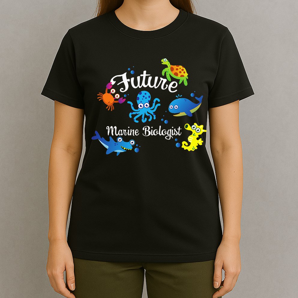 Future Marine Biologist Job Ocean Animal Lover Whale Turtle T-Shirt