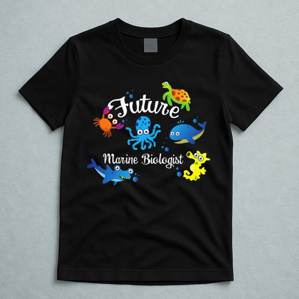 Future Marine Biologist Job Ocean Animal Lover Whale Turtle T-Shirt