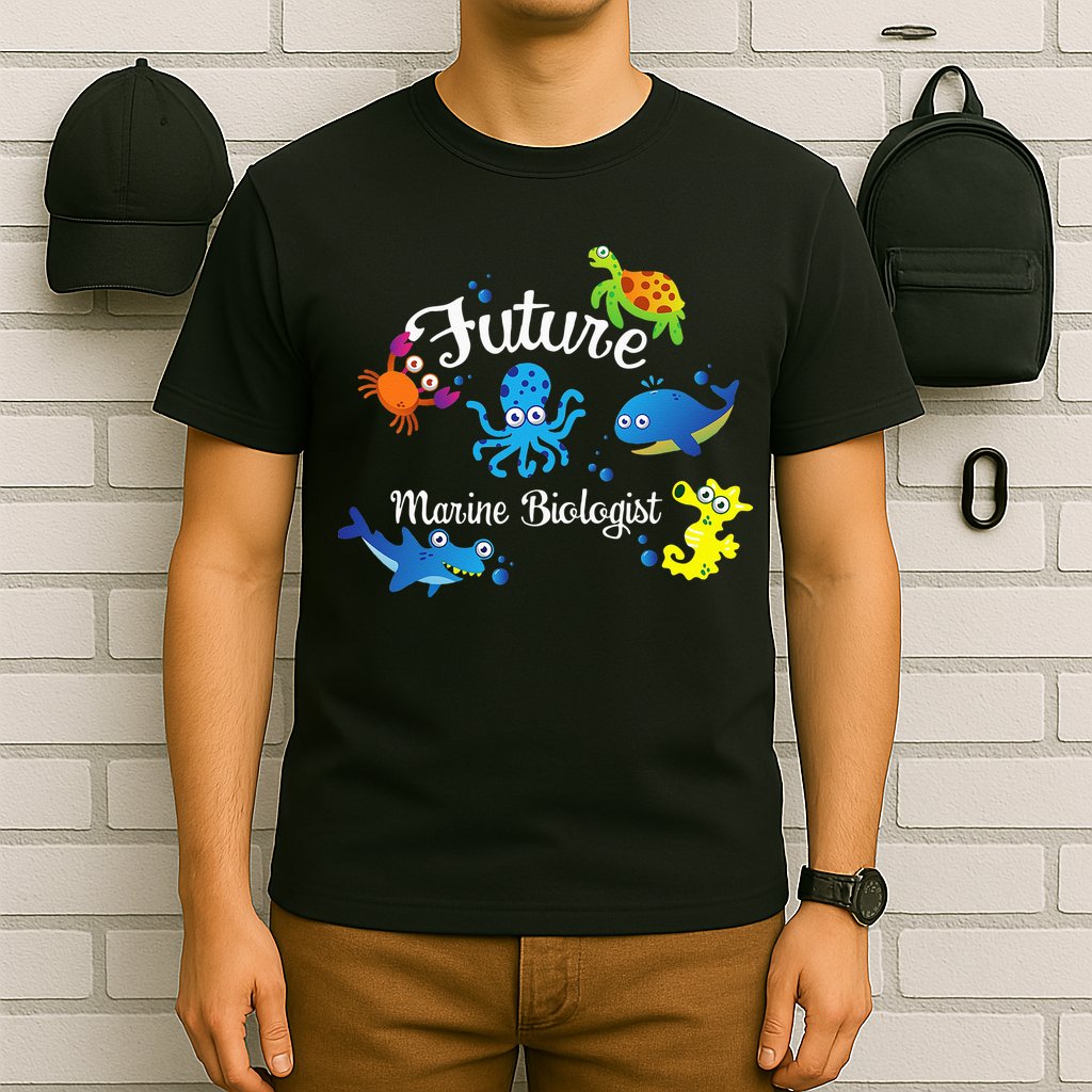 Future Marine Biologist Job Ocean Animal Lover Whale Turtle T-Shirt