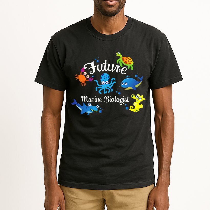 Future Marine Biologist Job Ocean Animal Lover Whale Turtle Tall T-Shirt