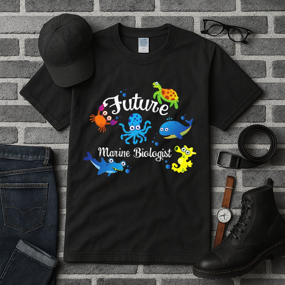 Future Marine Biologist Job Ocean Animal Lover Whale Turtle Tall T-Shirt