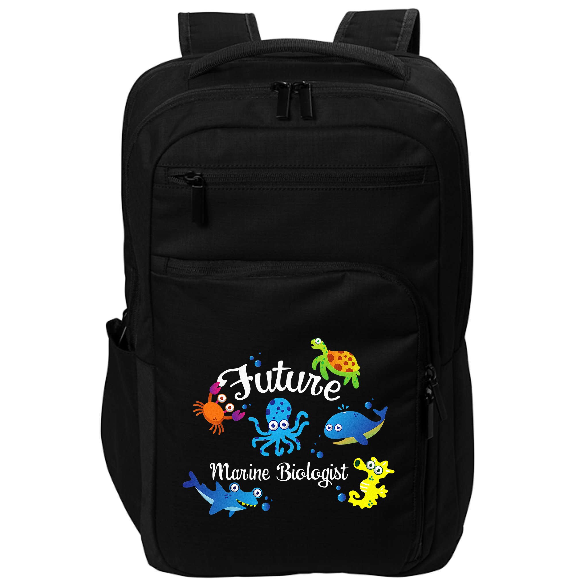 Future Marine Biologist Job Ocean Animal Lover Whale Turtle Impact Tech Backpack