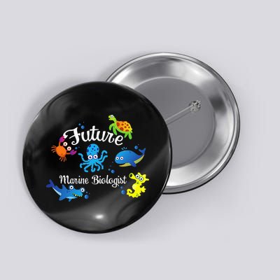 Future Marine Biologist Job Ocean Animal Lover Whale Turtle Button