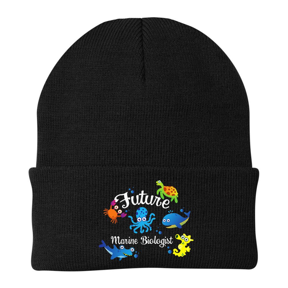 Future Marine Biologist Job Ocean Animal Lover Whale Turtle Beanie