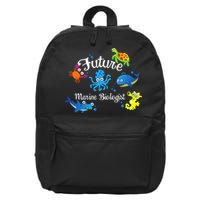 Future Marine Biologist Job Ocean Animal Lover Whale Turtle 16 in Basic Backpack