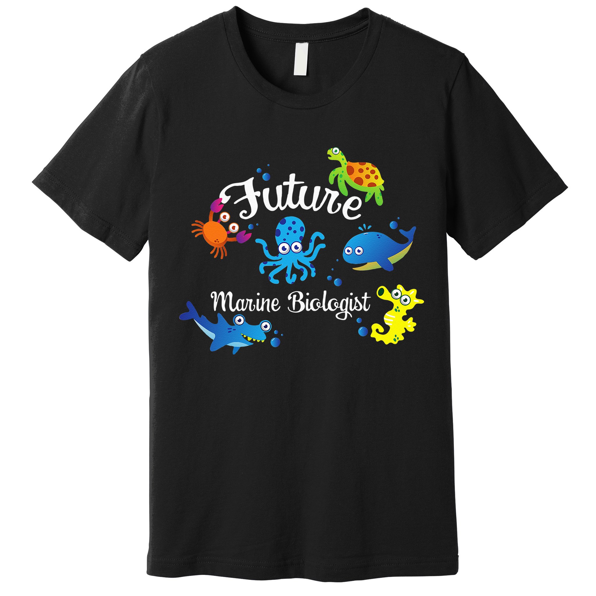 Future Marine Biologist Job Ocean Animal Lover Whale Turtle Premium T-Shirt