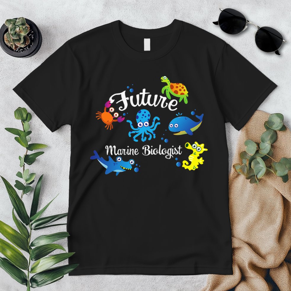 Future Marine Biologist Job Ocean Animal Lover Whale Turtle Premium T-Shirt