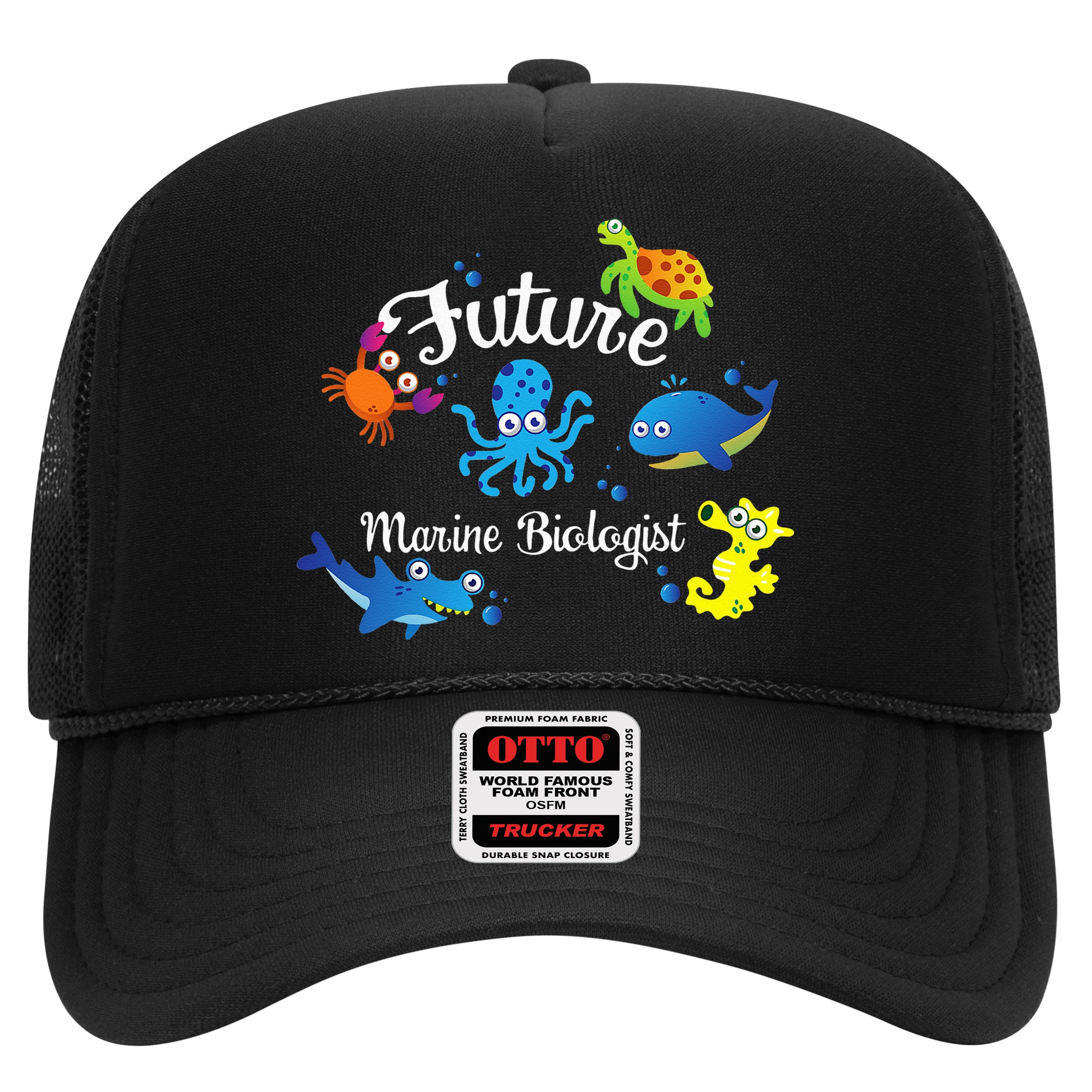 Future Marine Biologist Job Ocean Animal Lover Whale Turtle Hat