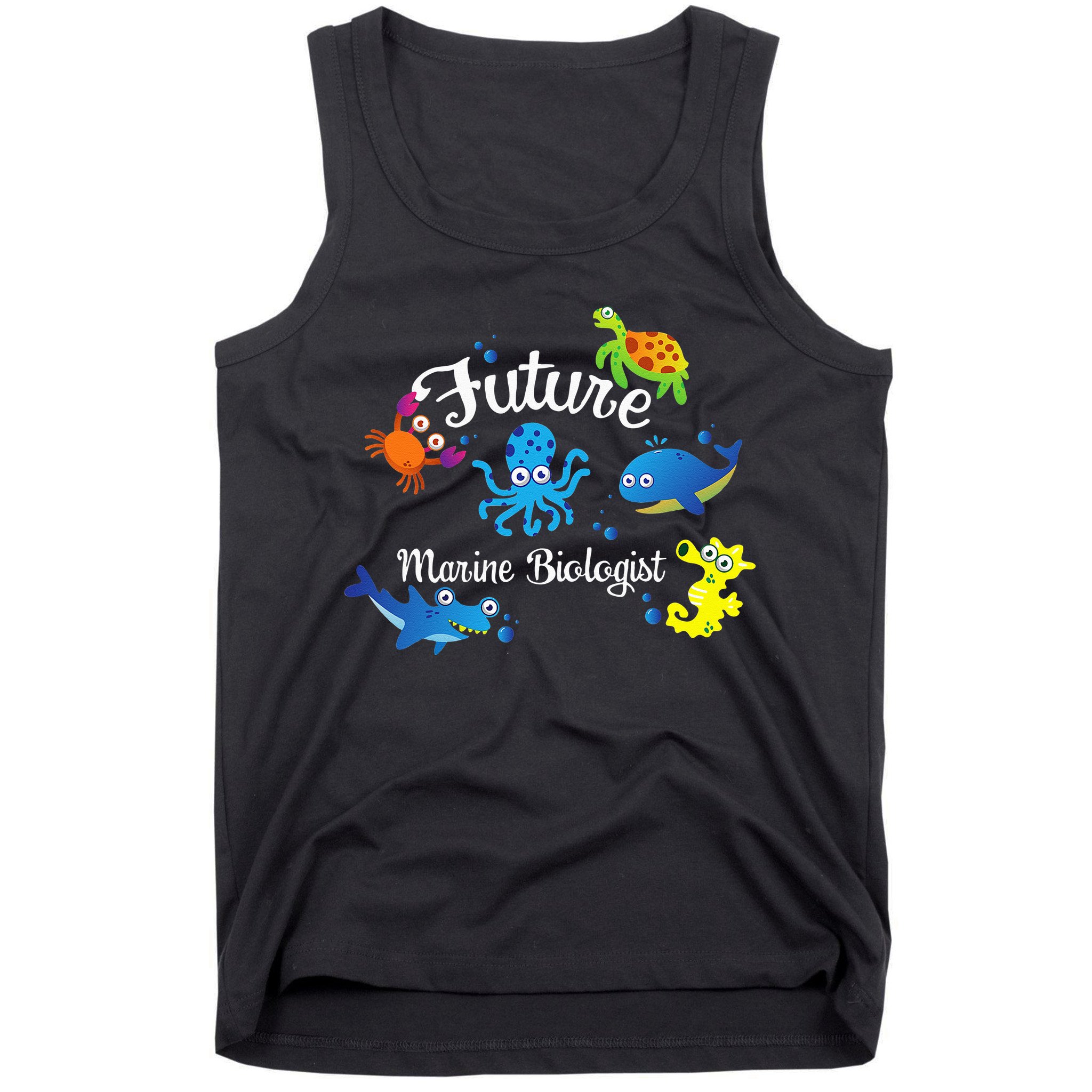 Future Marine Biologist Job Ocean Animal Lover Whale Turtle Tank Top
