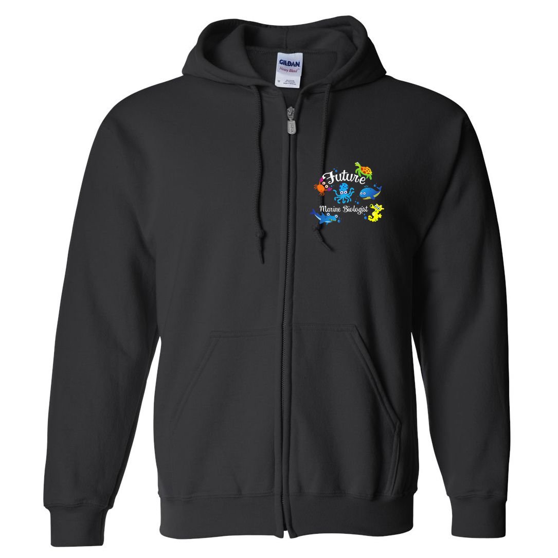 Future Marine Biologist Job Ocean Animal Lover Whale Turtle Full Zip Hoodie
