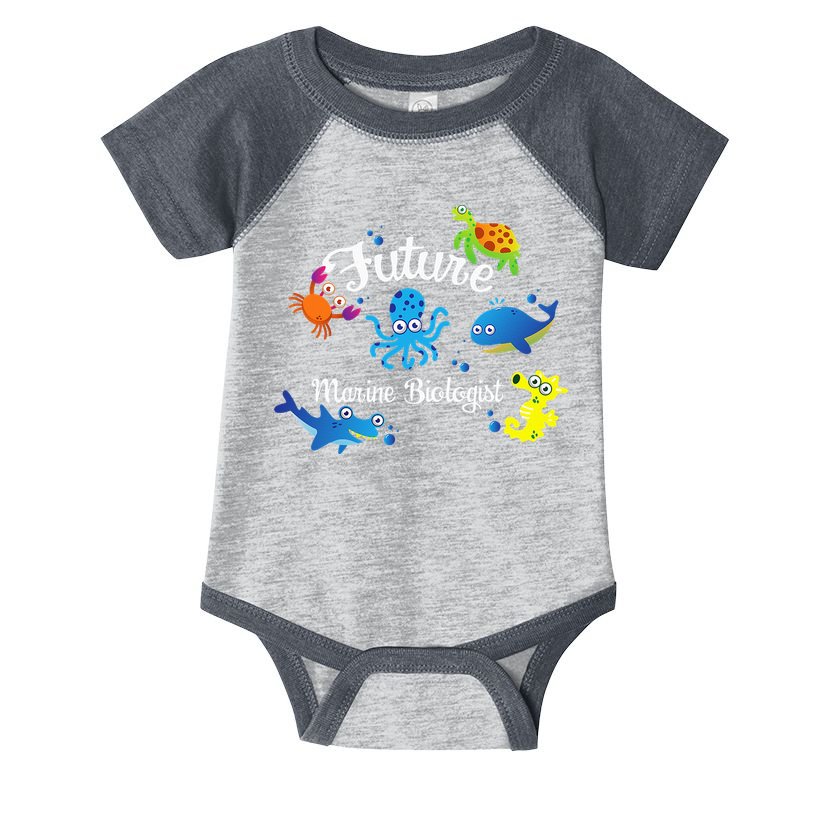 Future Marine Biologist Job Ocean Animal Lover Whale Turtle Infant Baby Jersey Bodysuit