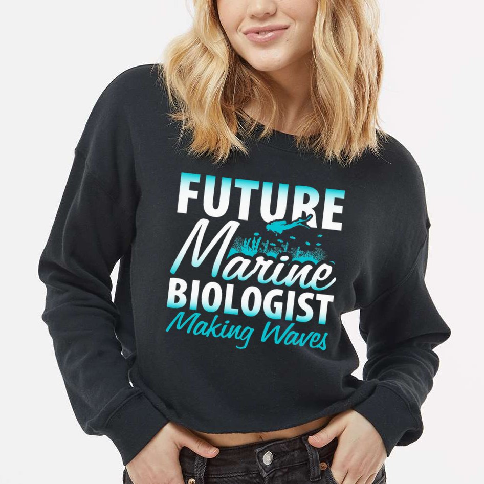 FUTURE MARINE BIOLOGIST MAKING WAVES Graduation Gift Cropped Pullover Crew