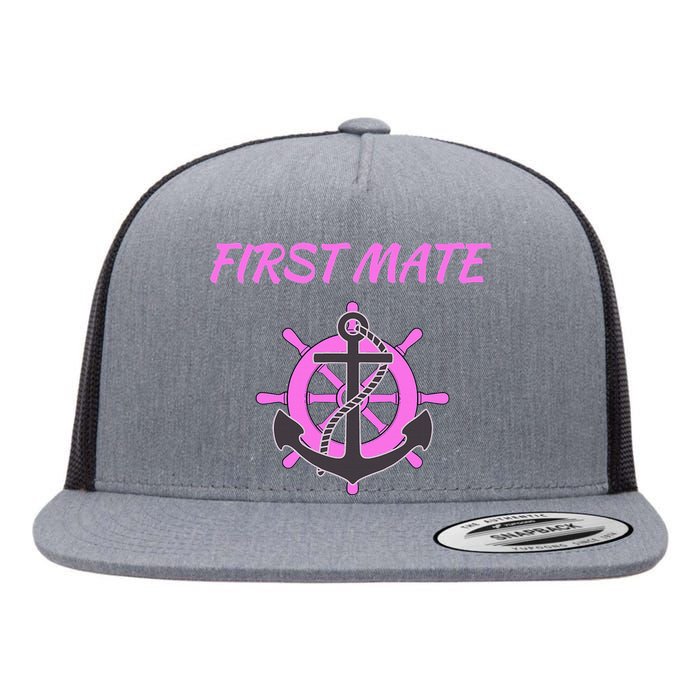 First Mate Boat Anchor Nautical Flat Bill Trucker Hat