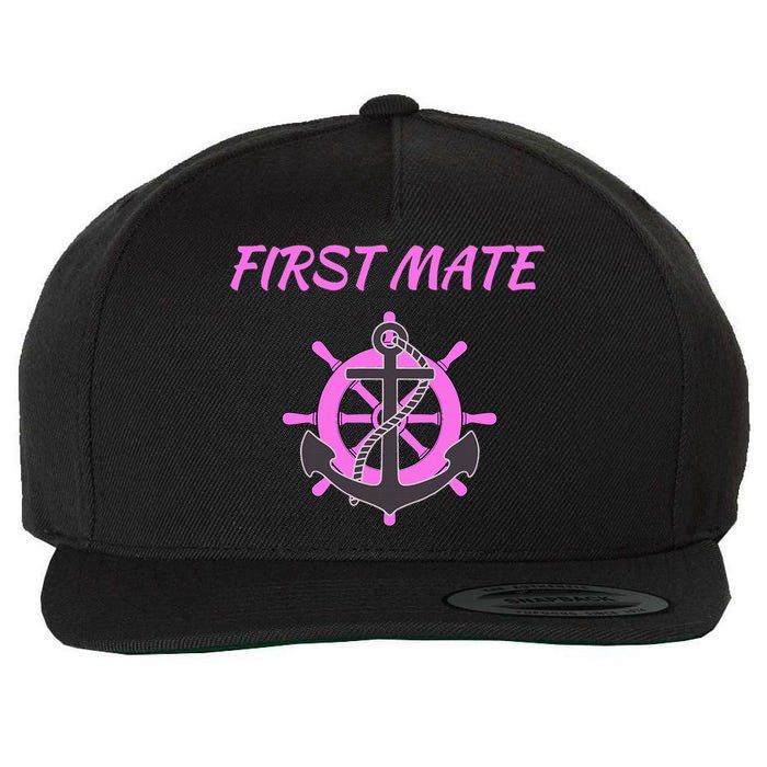 First Mate Boat Anchor Nautical Wool Snapback Cap