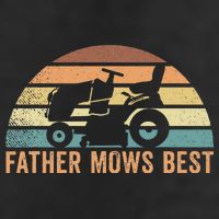 Father Mows Best Lawn Care Dad Mowing Gardener 7 Panel Mesh Trucker Snapback Hat