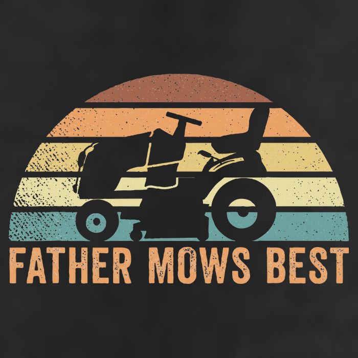 Father Mows Best Lawn Care Dad Mowing Gardener 7 Panel Mesh Trucker Snapback Hat